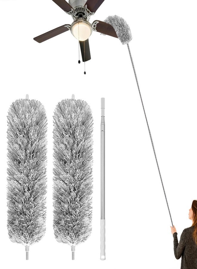 BAOYINGTE Feather Duster for Cleaning Extendable - Feather Duster for Cleaning The Indoor. 110 in Long Duster with Extension Pole for Clean Ceilings and Fans. Microfiber Duster for Blinds. Washable Dduster - Image 1